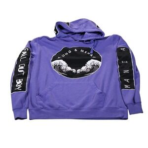 Fall Out Boy Hoodie Mens Small Purple Young & Menace MANIA Album Tour Pullover
